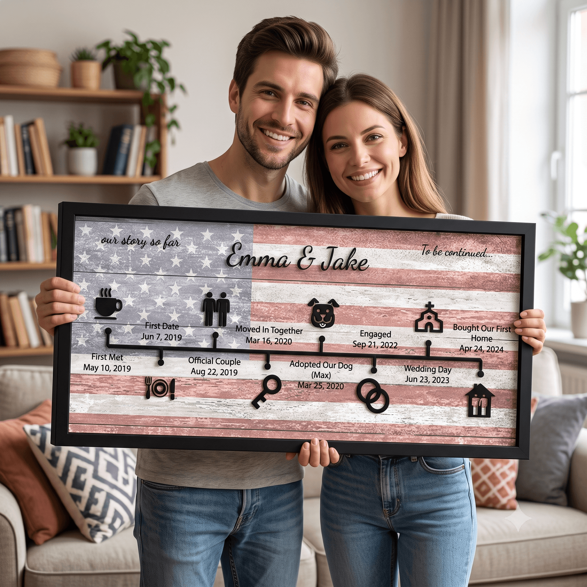 A Custom Love Story Timeline Sign