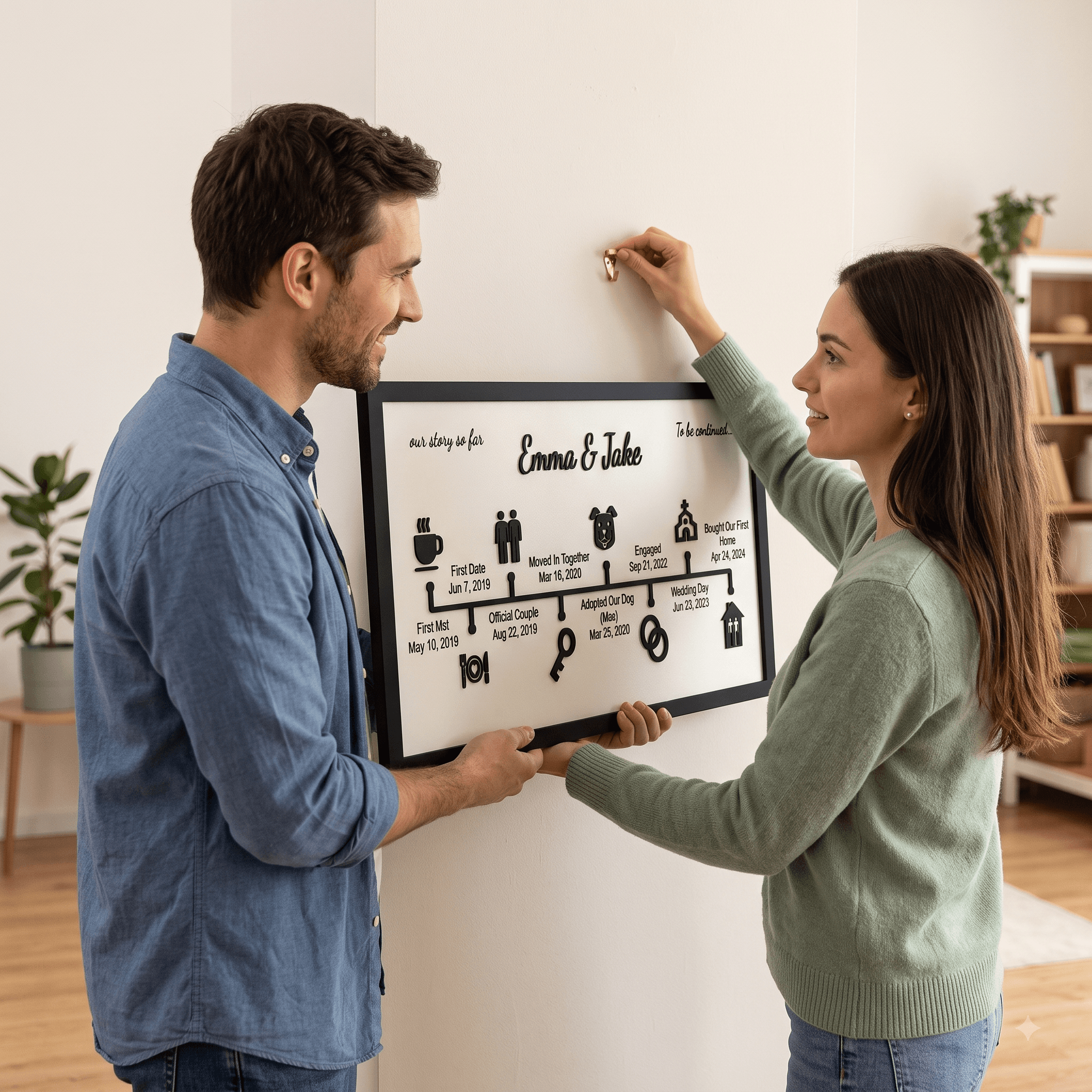 A Love Story Timeline Sign